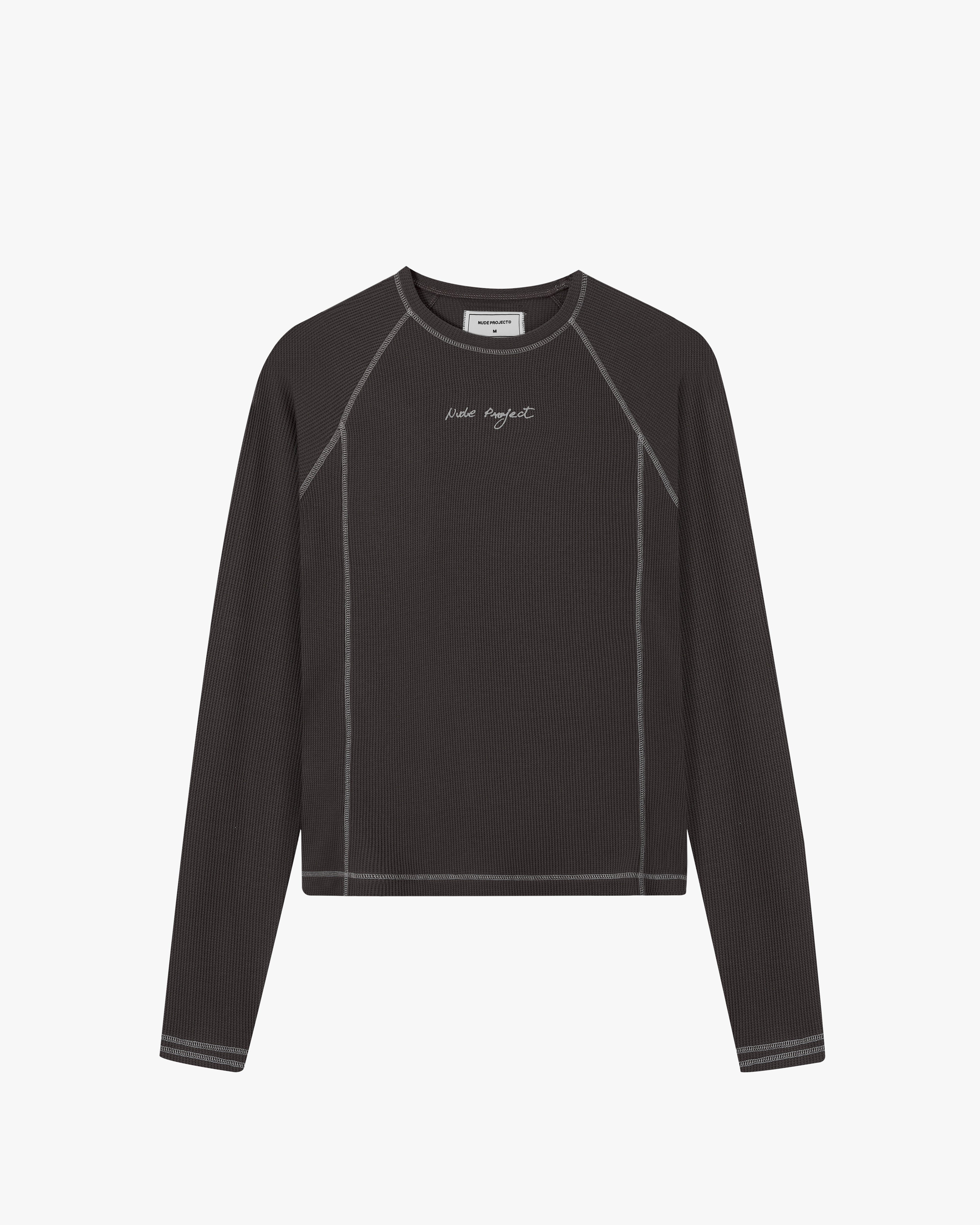 WAFFLE LONG-SLEEVE TEE 2 PACK MARSHMALLOW/ BLACK