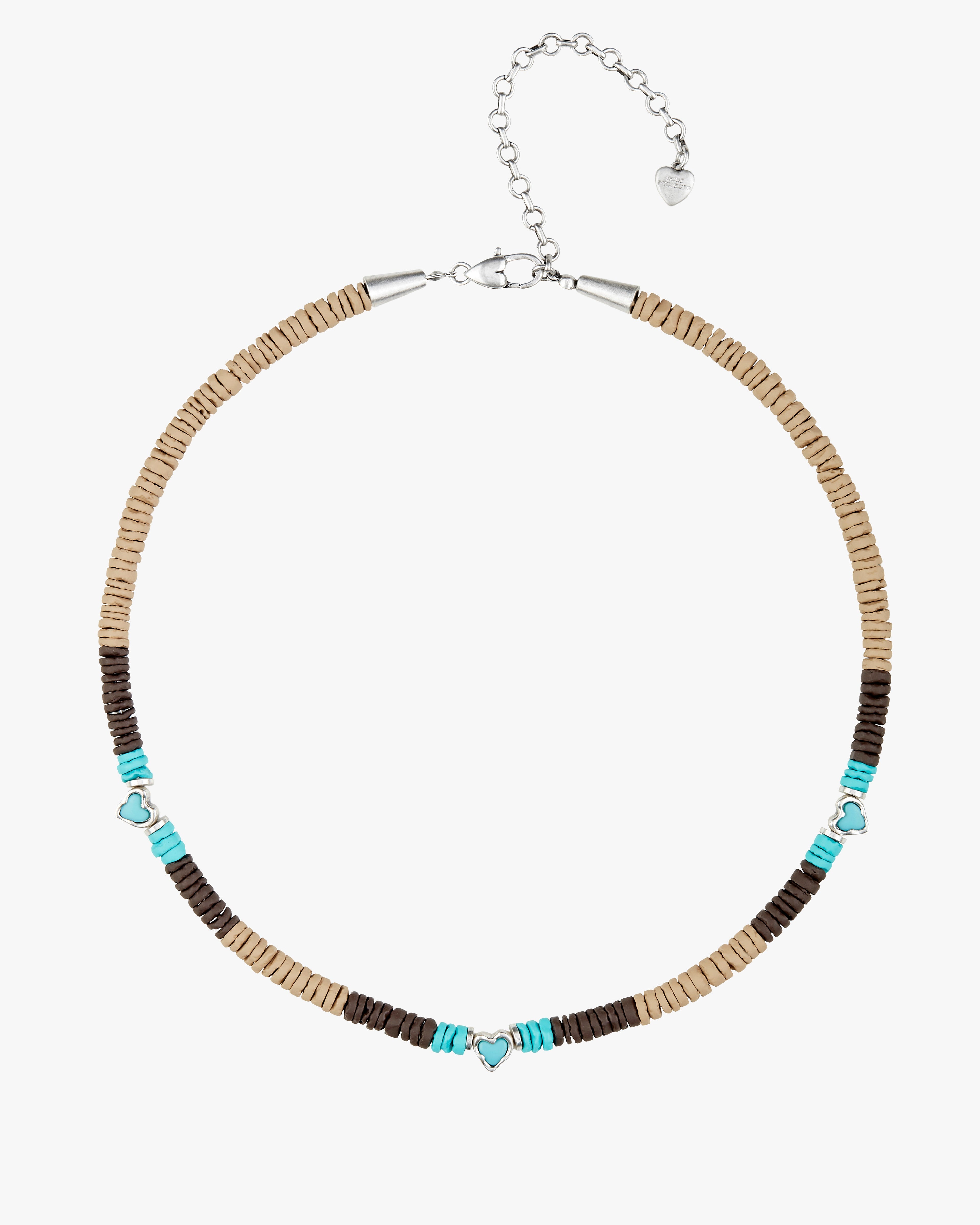 WEIF NECKLACE BLUE/BROWN