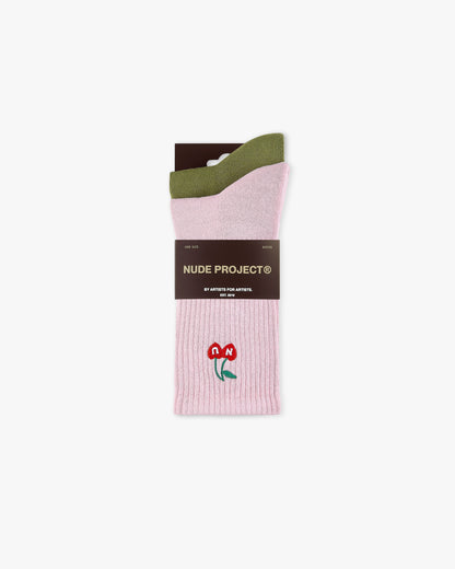 DREAMS SOCKS PINK/ GREEN 2XPACK