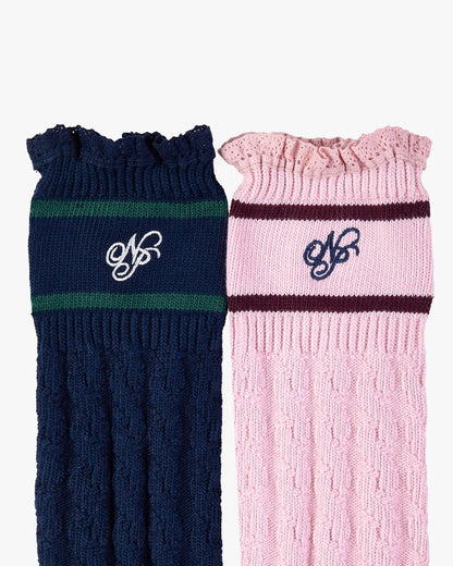 COQUETTE SOCKS PINK/NAVY 2XPACK