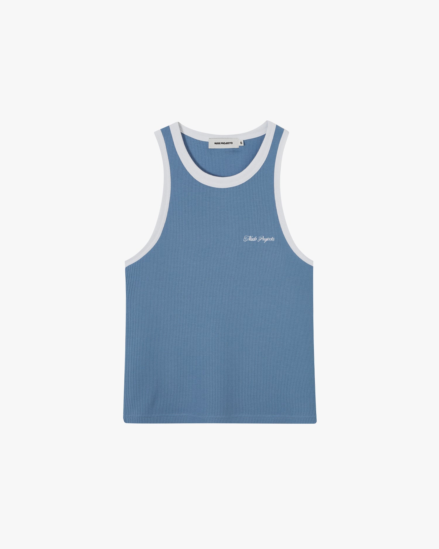 WAFFLE TANK TOP BLUE