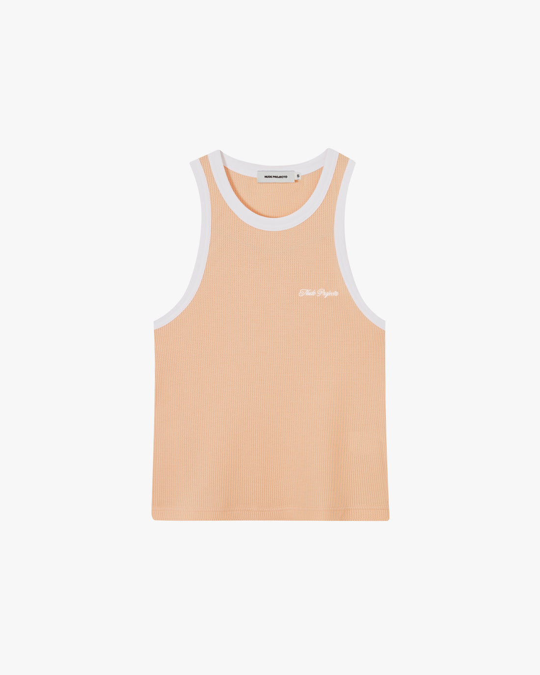 WAFFLE TANK TOP PEACH