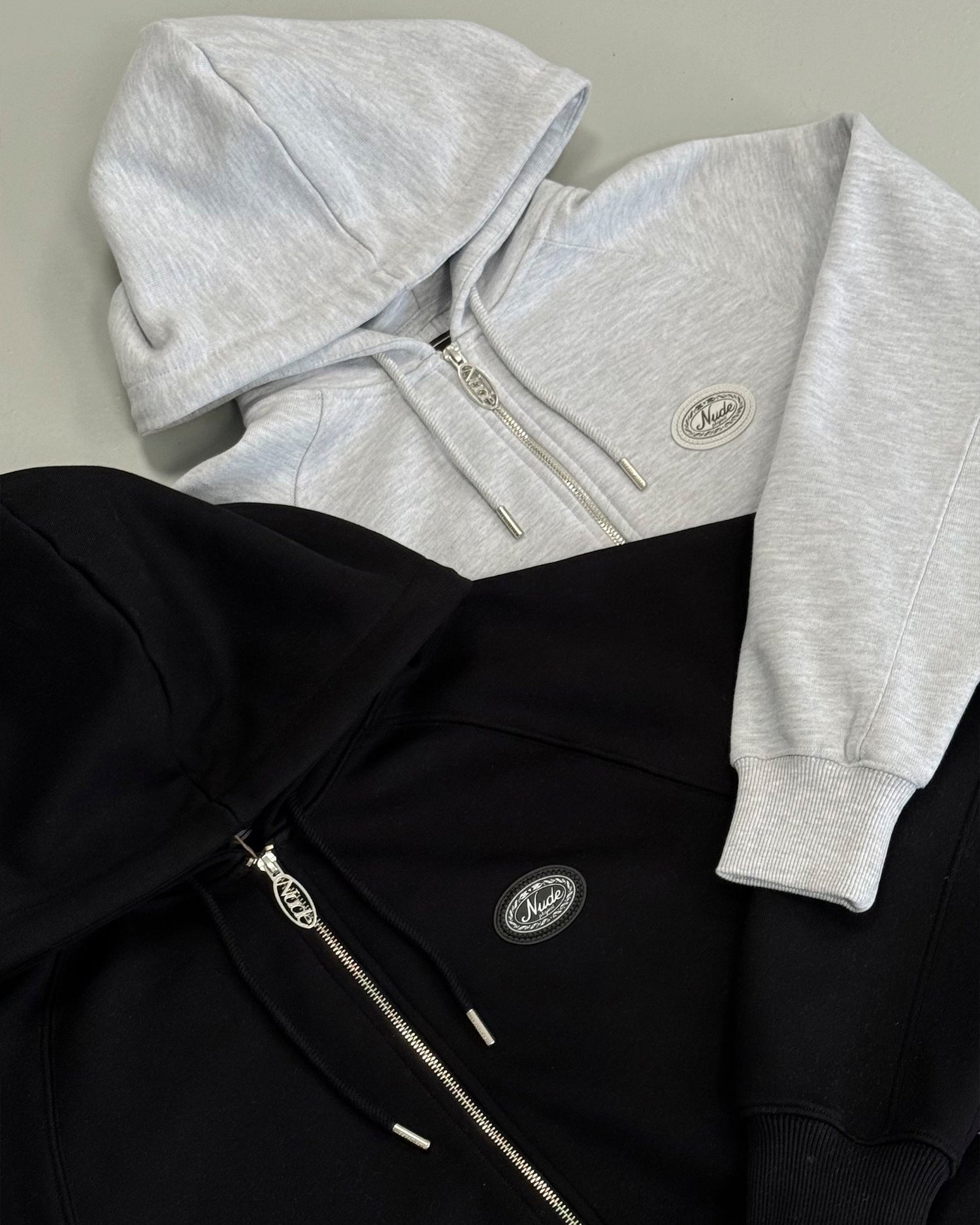 ESSENTIALS ZIP-UP HOODIE GREY MELANGE