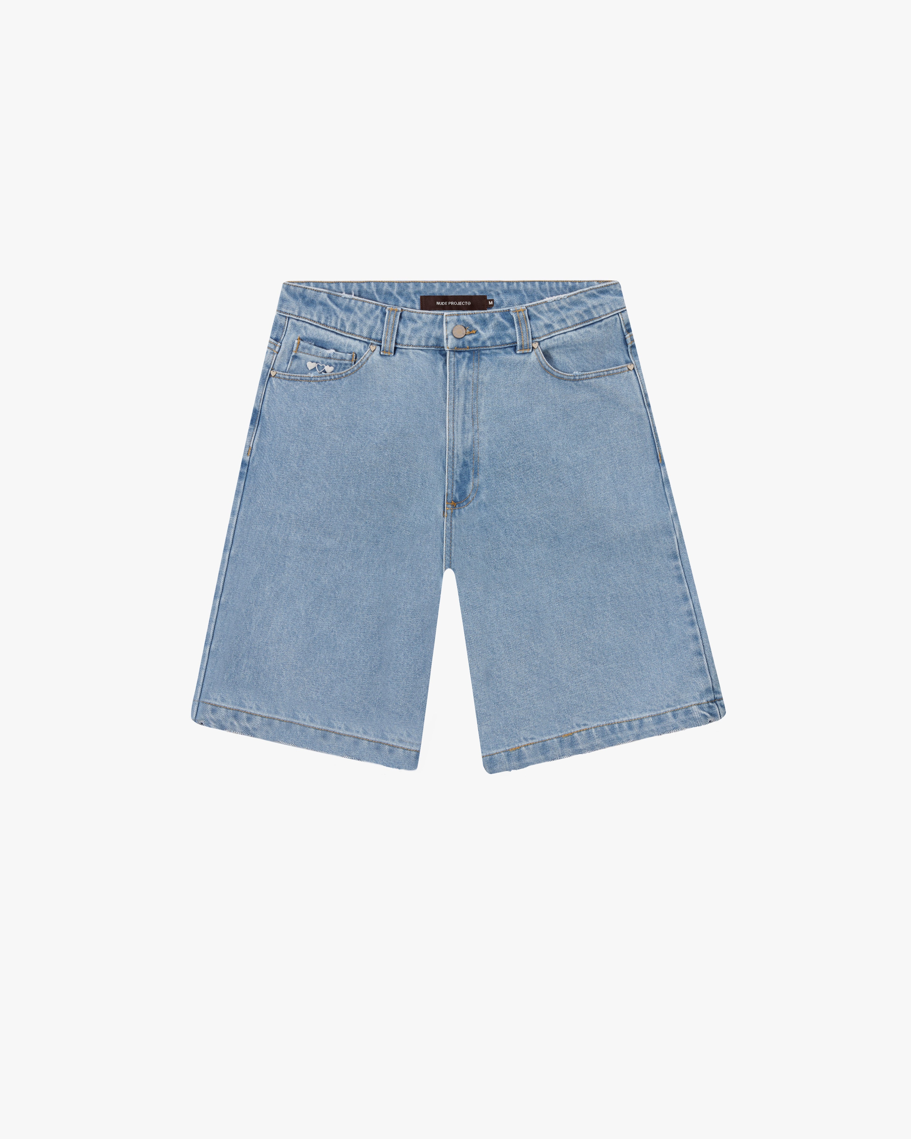 DENIM SHORTS WASHED BLUE