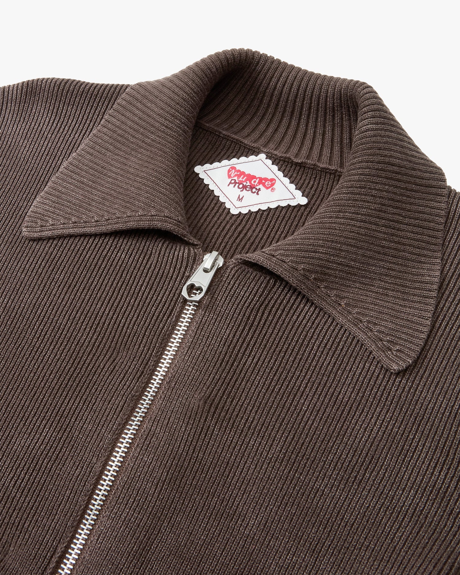 FIRST CLASS ZIP-UP KNIT BROWN