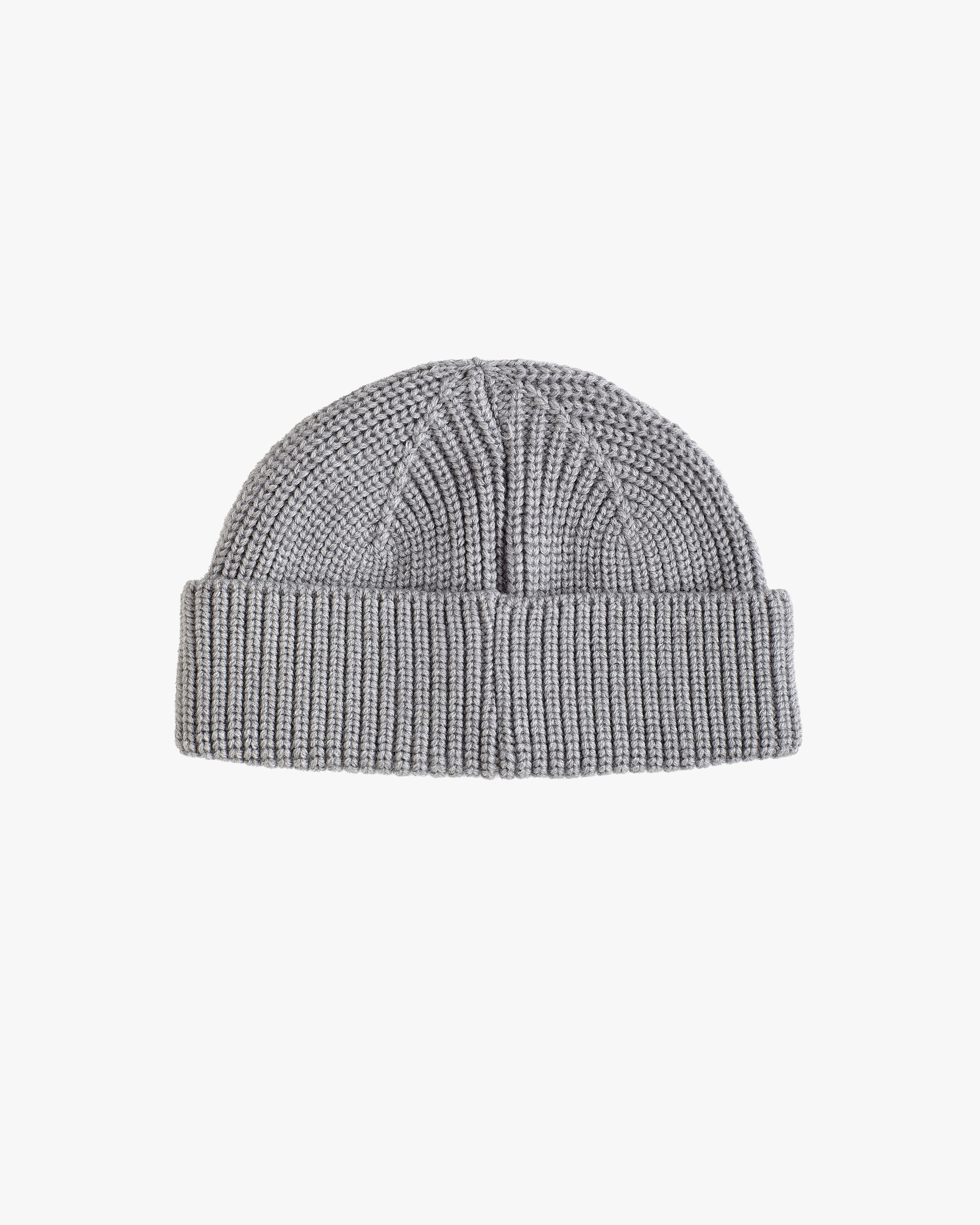 FISHERMAN BEANIE WITH PIN GREY