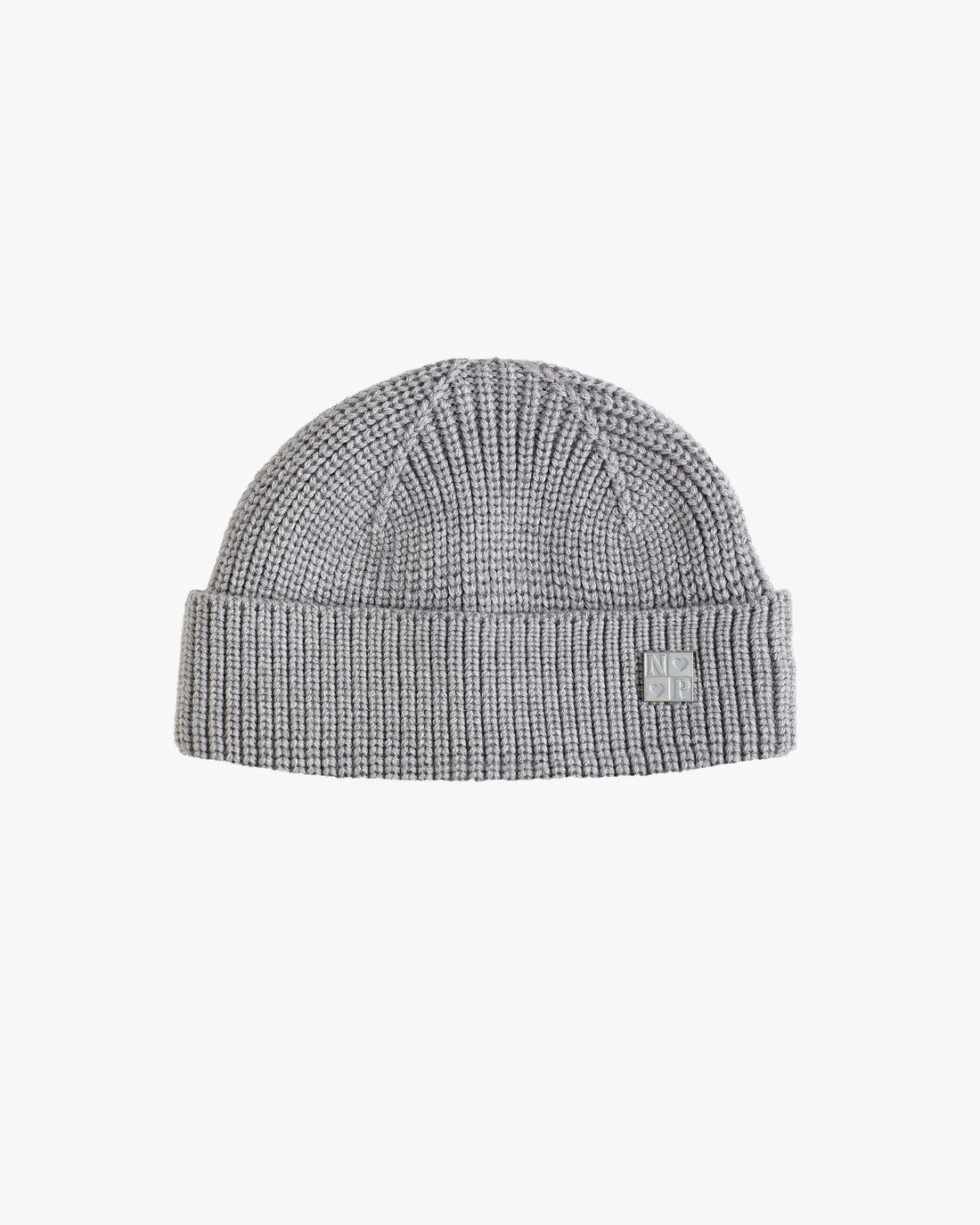 FISHERMAN BEANIE WITH PIN GREY