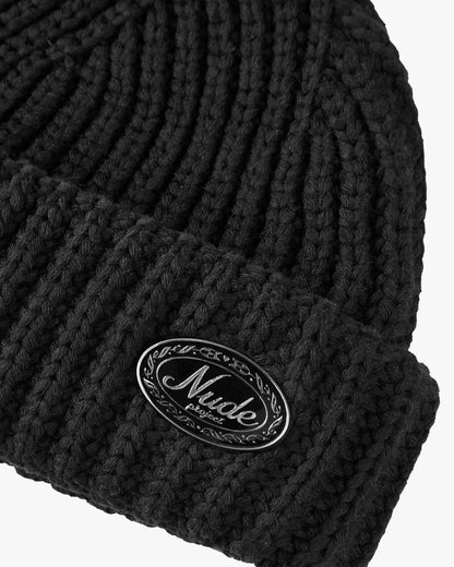 FISHERMAN LAUREL BEANIE BLACK