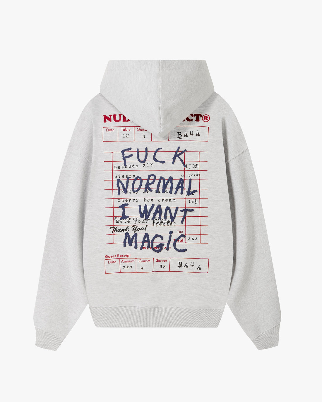 FUCK NORMAL HOODIE GREY MELANGE