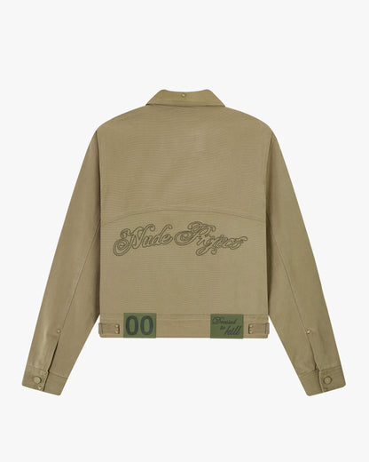 HEAVY CANVAS TRUCKER JACKET KHAKI