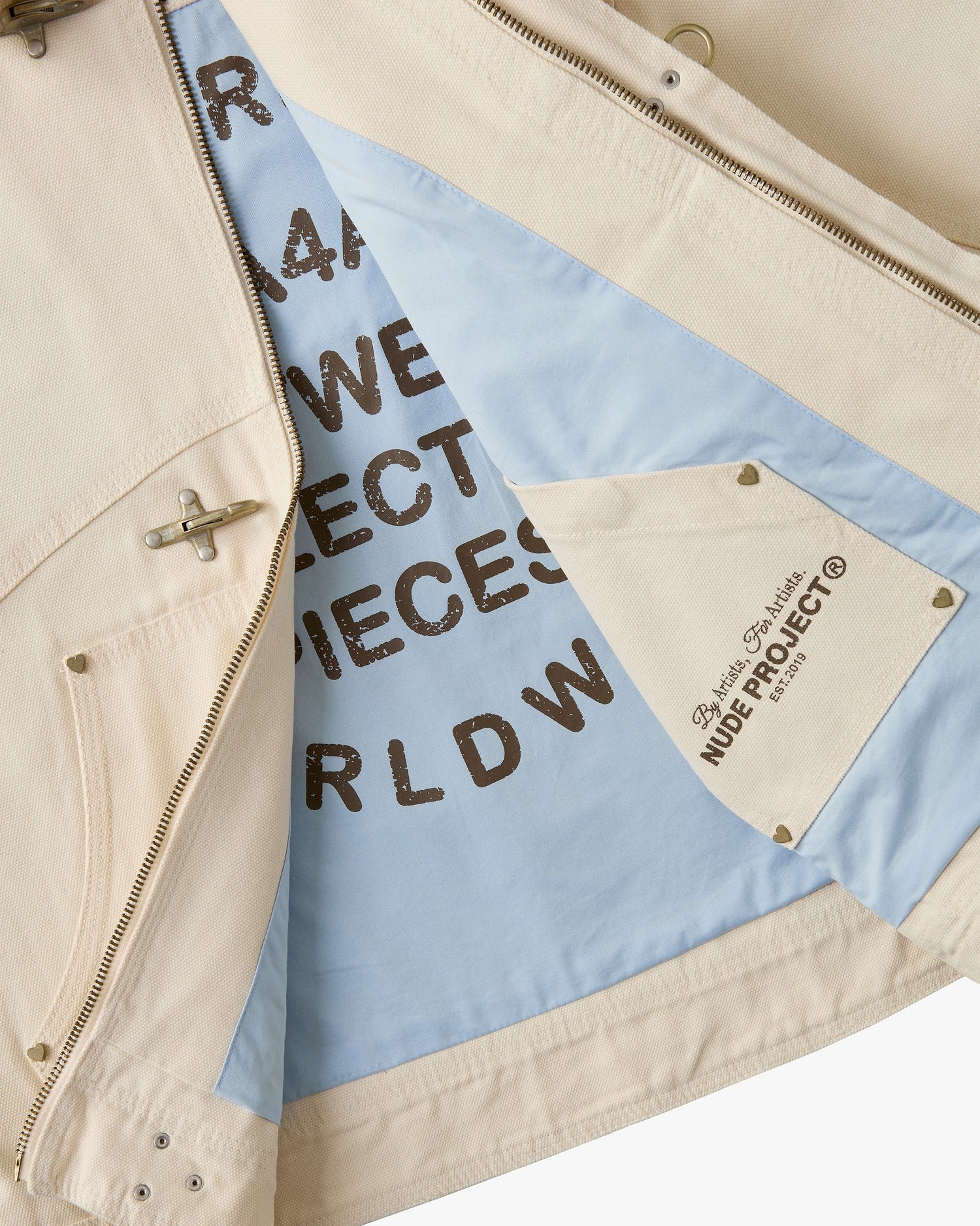 HEAVY CANVAS TRUCKER JACKET OFFWHITE