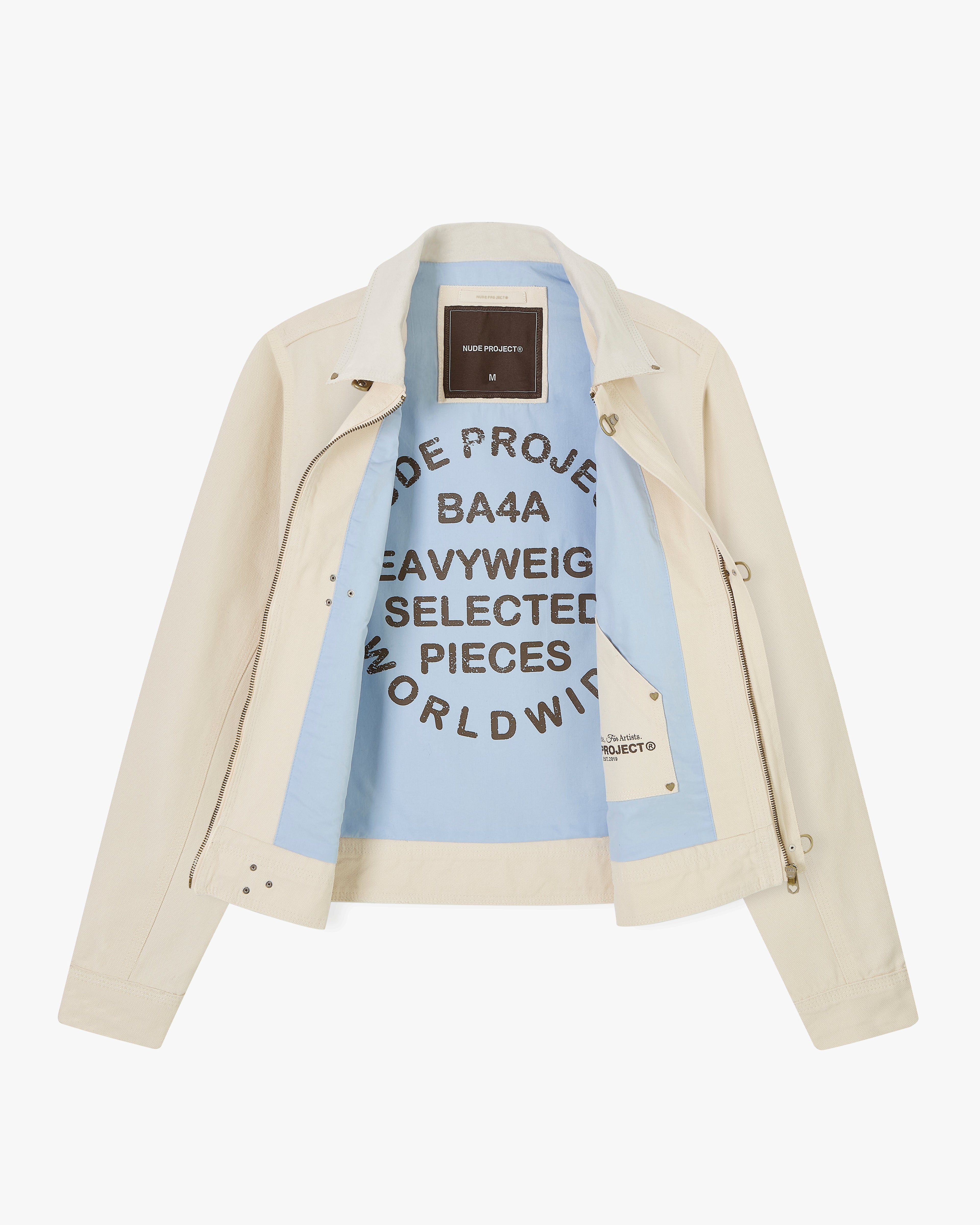 HEAVY CANVAS TRUCKER JACKET OFFWHITE