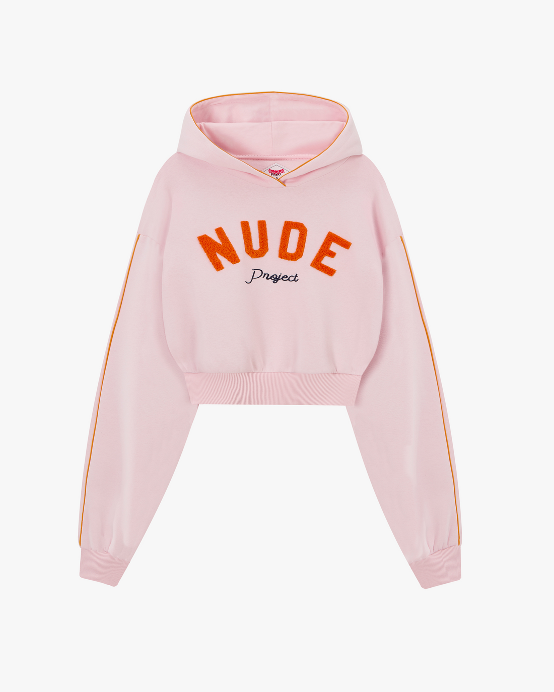 VARSITY CROPPED HOODIE PINK