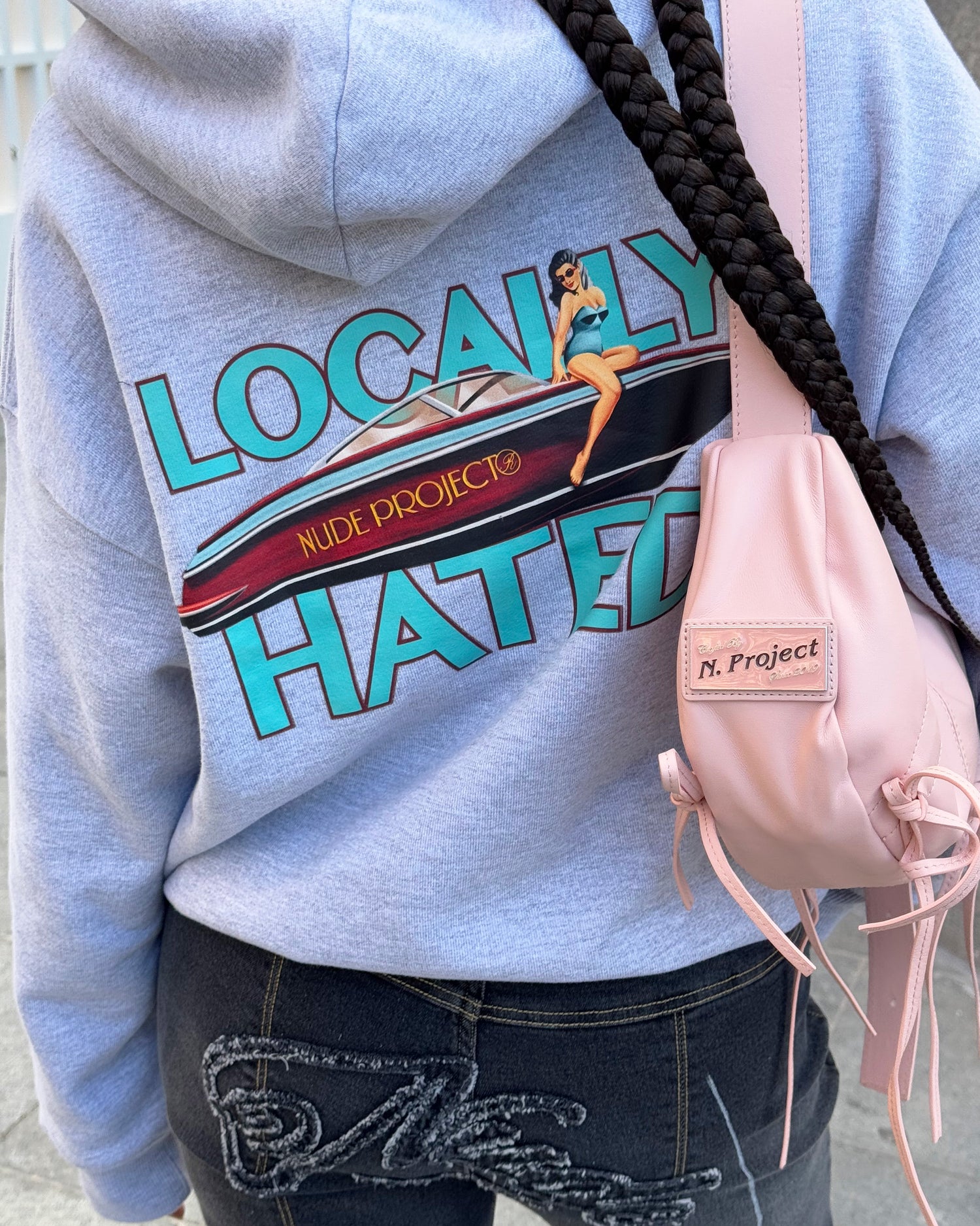 LOCALLY HATED HOODIE GREY MELANGE