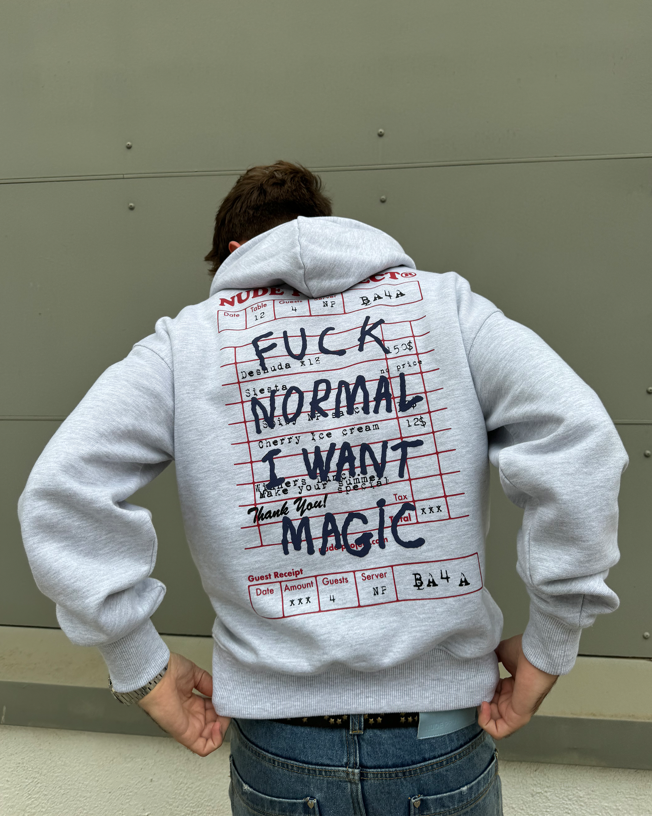 FUCK NORMAL HOODIE GREY MELANGE