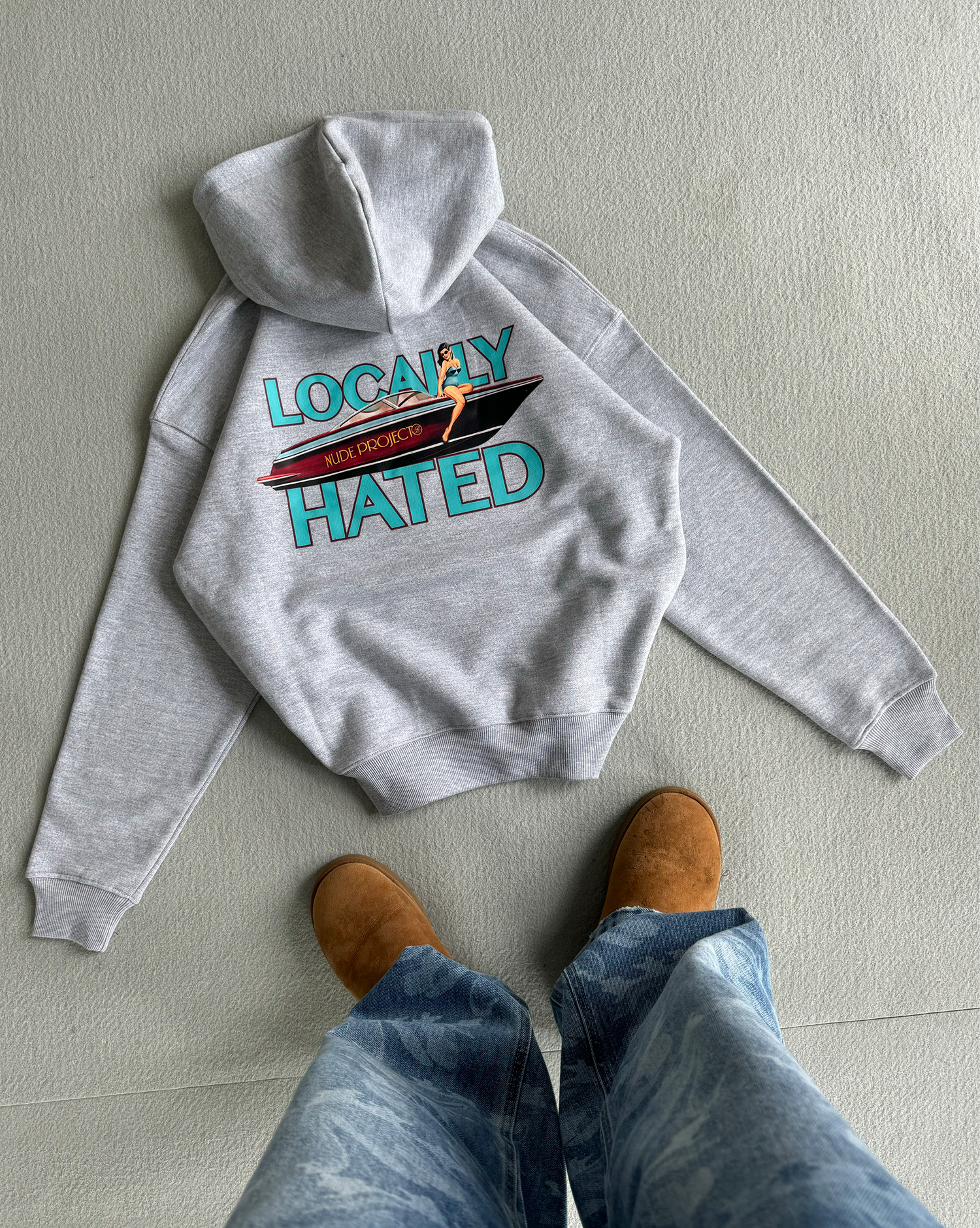 LOCALLY HATED HOODIE GREY MELANGE