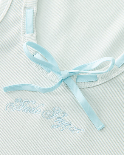 CUTIE BOW TANK TOP BLUE