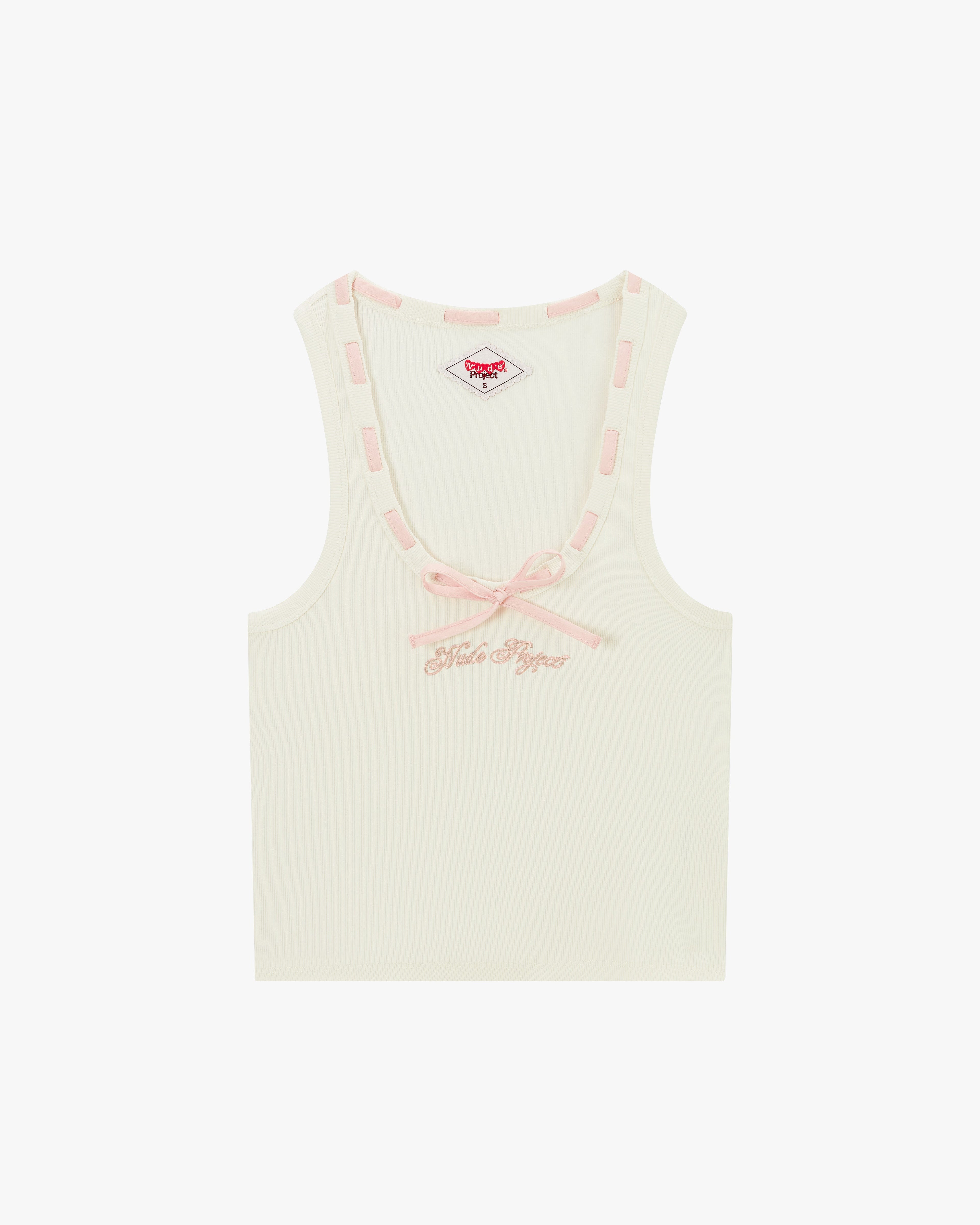 CUTIE BOW TANK TOP PINK