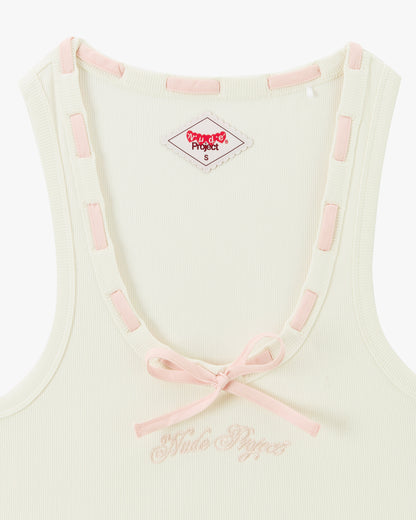 CUTIE BOW TANK TOP PINK