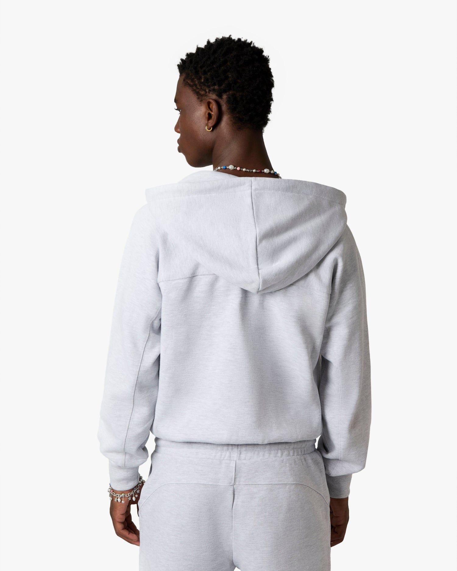 ESSENTIALS ZIP-UP HOODIE GREY MELANGE