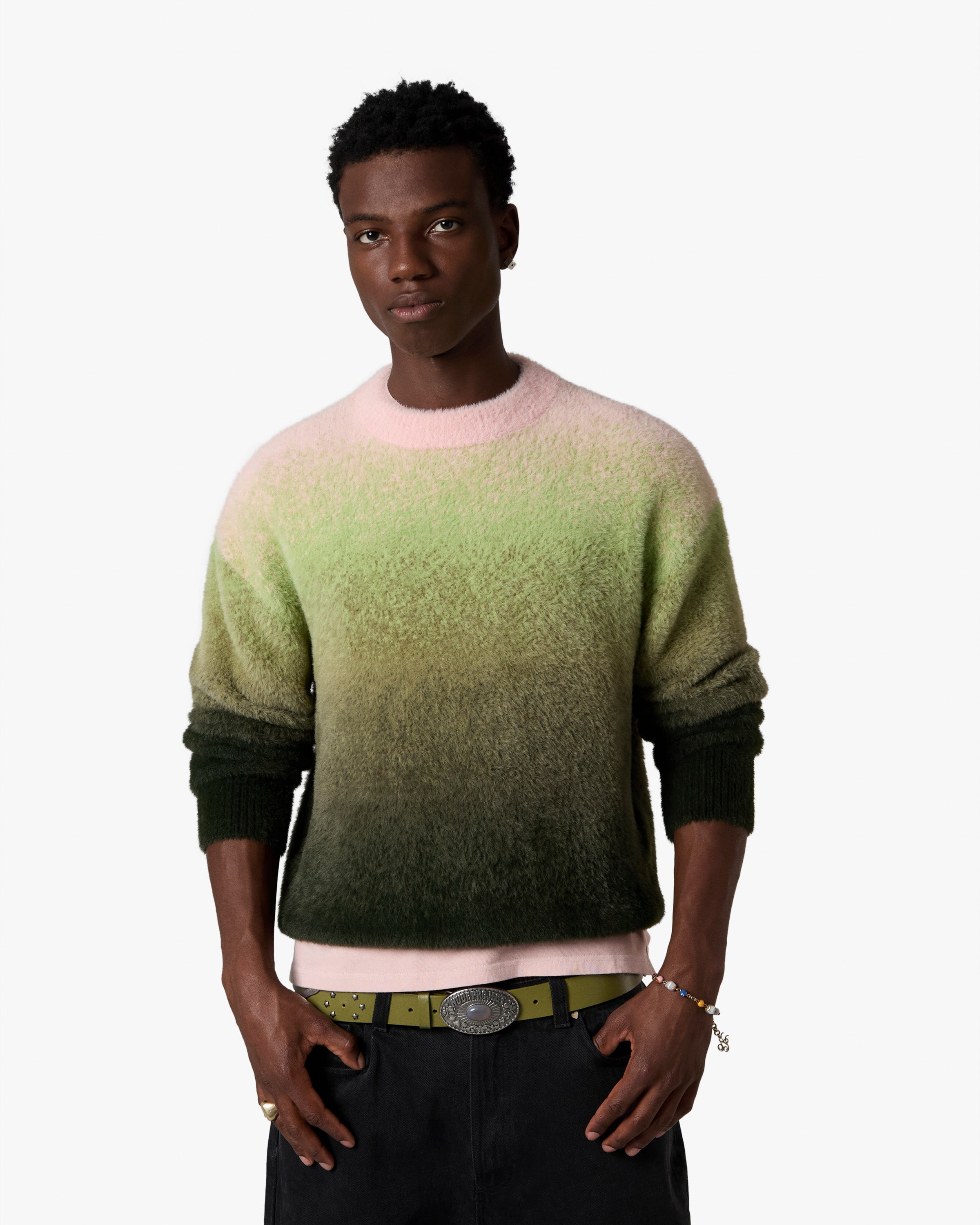 GRADIENT COZY SWEATER GREEN