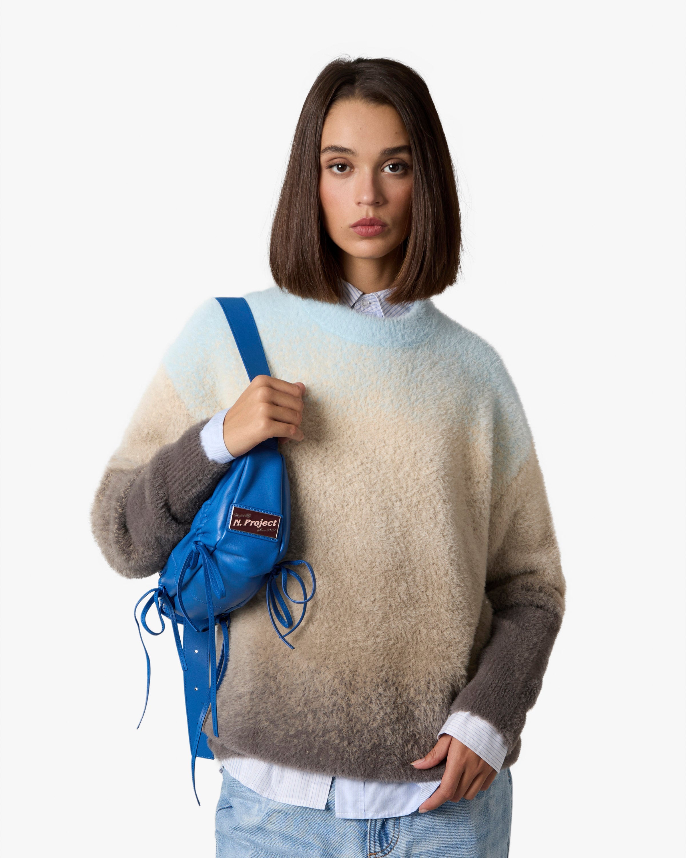 GRADIENT COZY SWEATER BABY BLUE