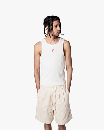 CUT&amp;SEW PLAYBOY TANK TOP OFF-WHITE