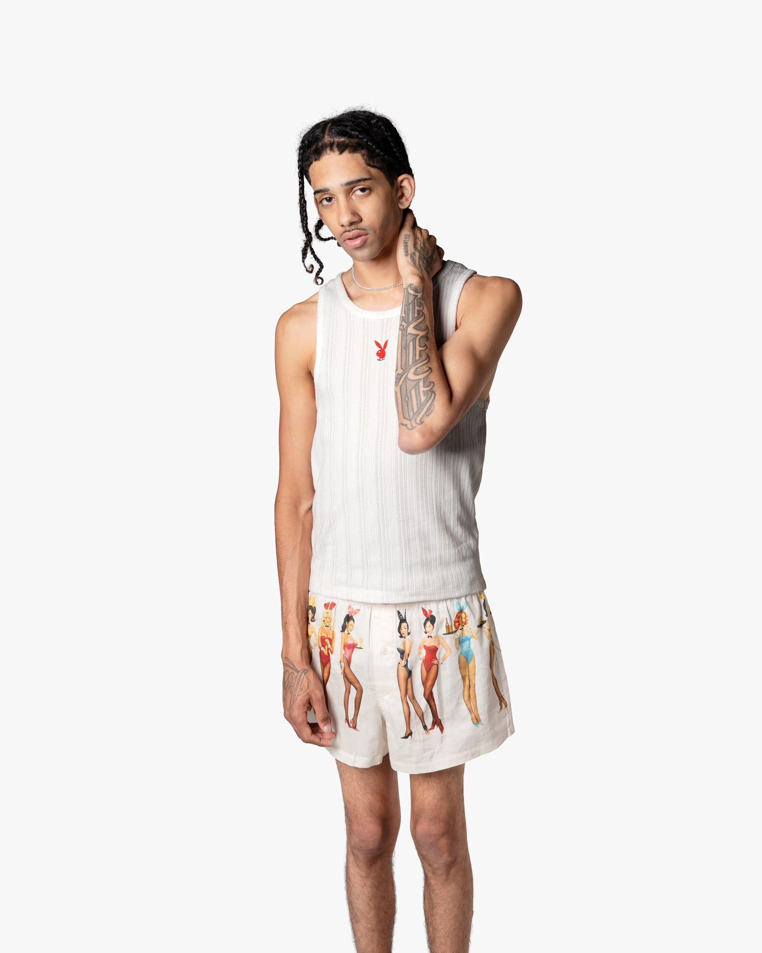 CUT&amp;SEW PLAYBOY TANK TOP OFF-WHITE