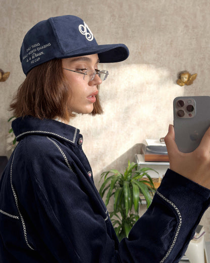 ICONIC SUEDE CAP NAVY