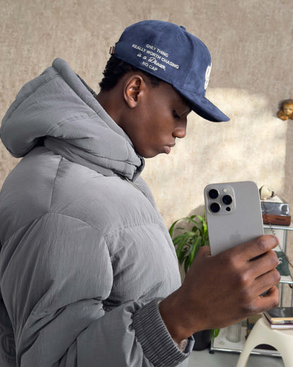 ICONIC SUEDE CAP NAVY