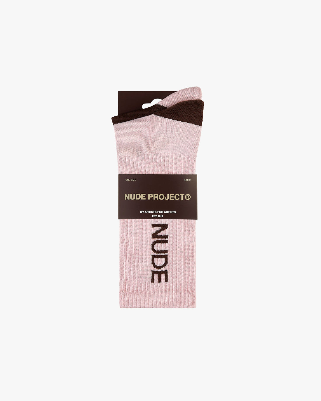 LOGO SOCKS BROWN/PINK 2XPACK