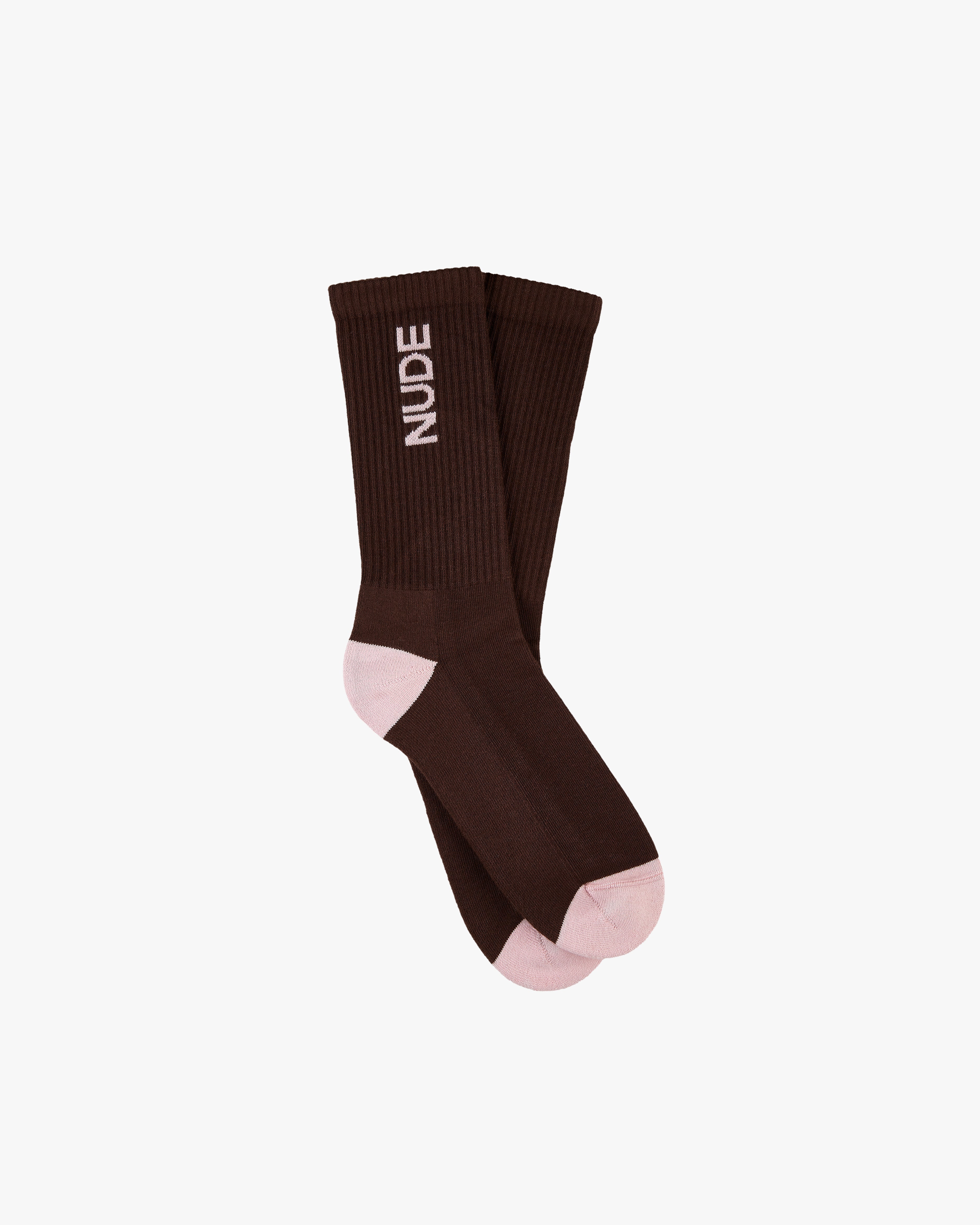 LOGO SOCKS BROWN/PINK 2XPACK